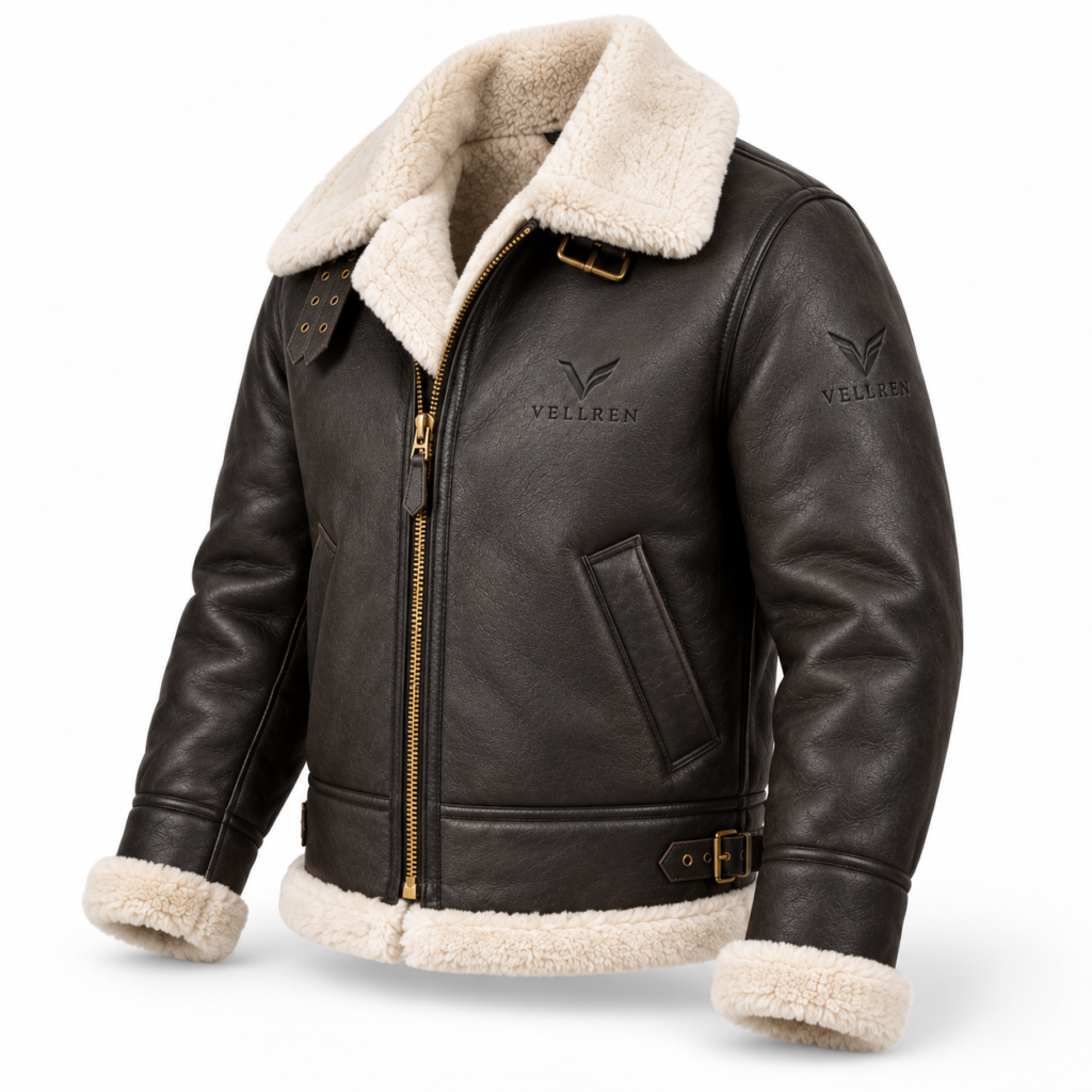 Heritage Shearling B-3 Aviator Jacket – Espresso Brown