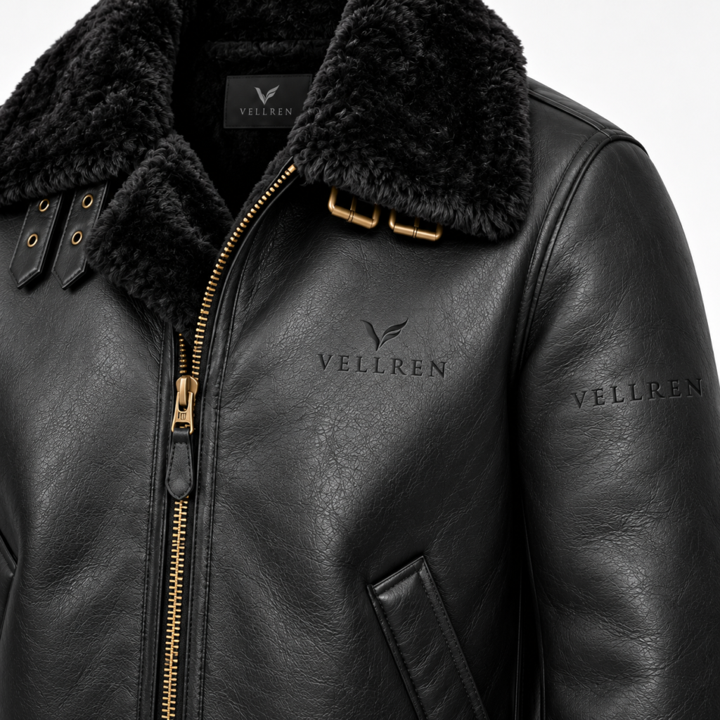 Shearling B-3 Aviator Jacket – Black