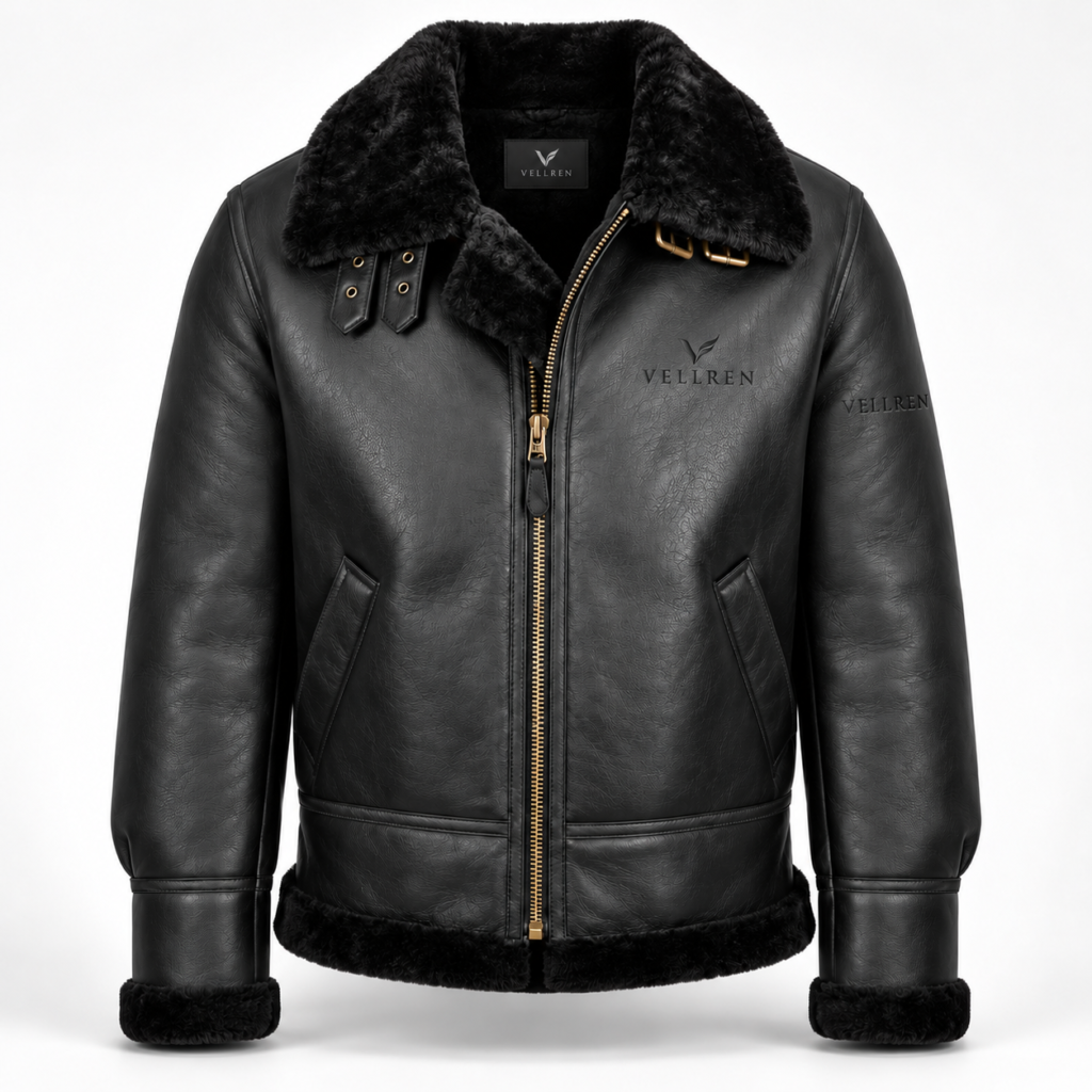 Shearling B-3 Aviator Jacket – Black