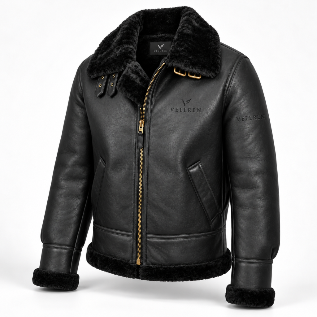 Shearling B-3 Aviator Jacket – Black